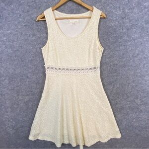 A’reve Lace A-line Dress Size M Pale Yellow Sleeveless Above‎ Knee Cottagecore